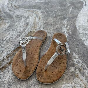 MICHAEL Michael Kors Silver and Tan Sandals